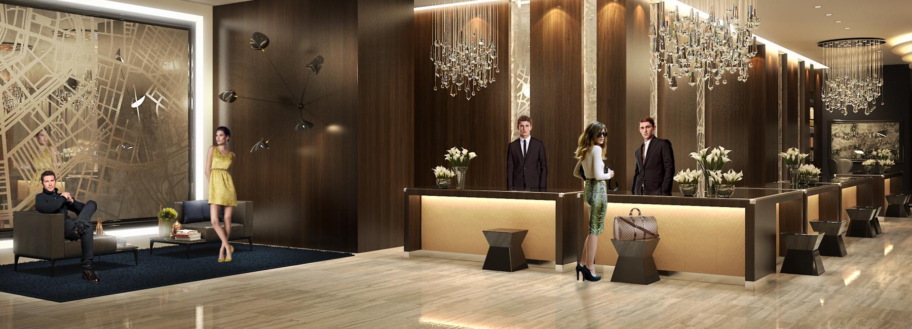 hilton expoforum hotel reception, design lwa