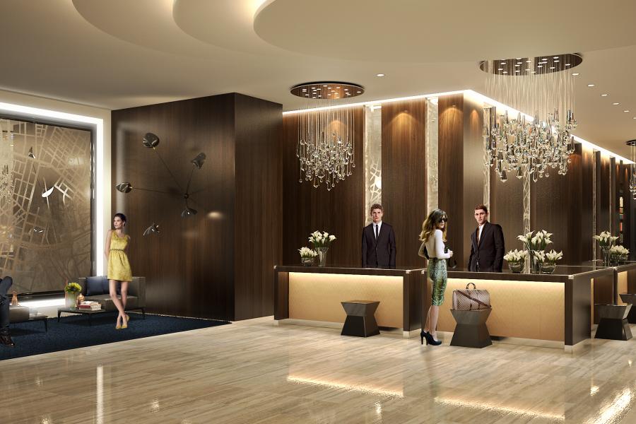 hilton expoforum hotel reception, design lwa